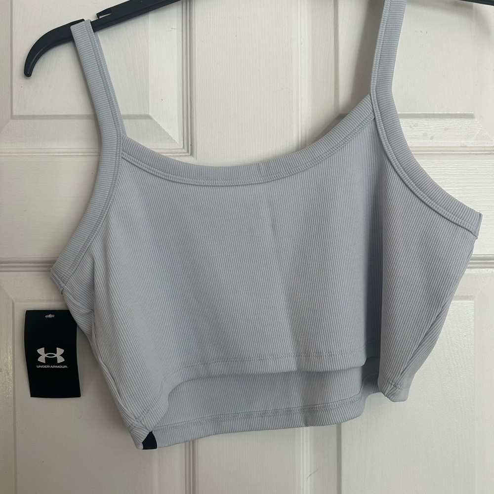 Under Armour Light Gray Ribbed Tee - Picture 3 of 4